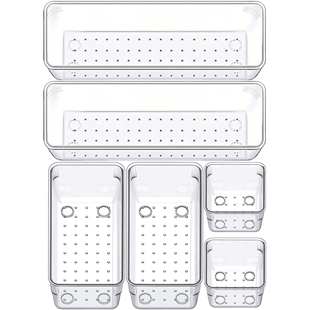 Transparent Drawer Organizer Tray Set