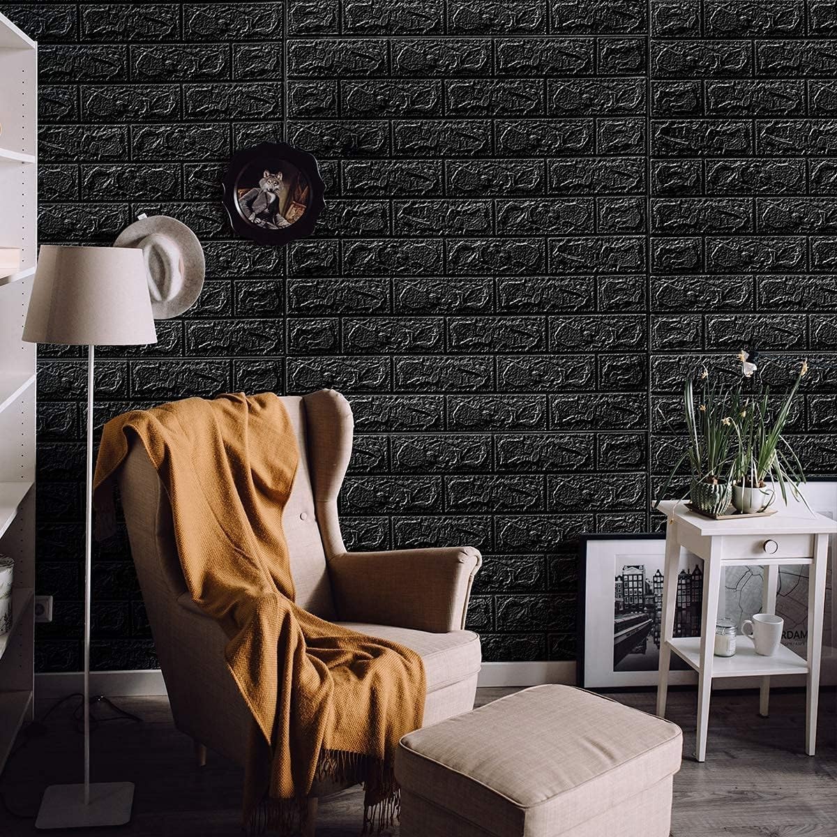 Wallpaper for Walls 3D Self Adhesive - Black