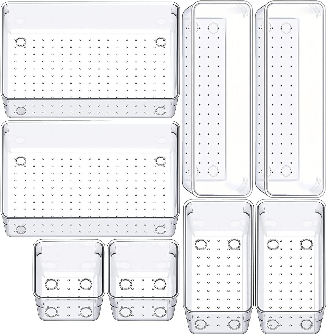 Transparent Drawer Organizer Tray Set