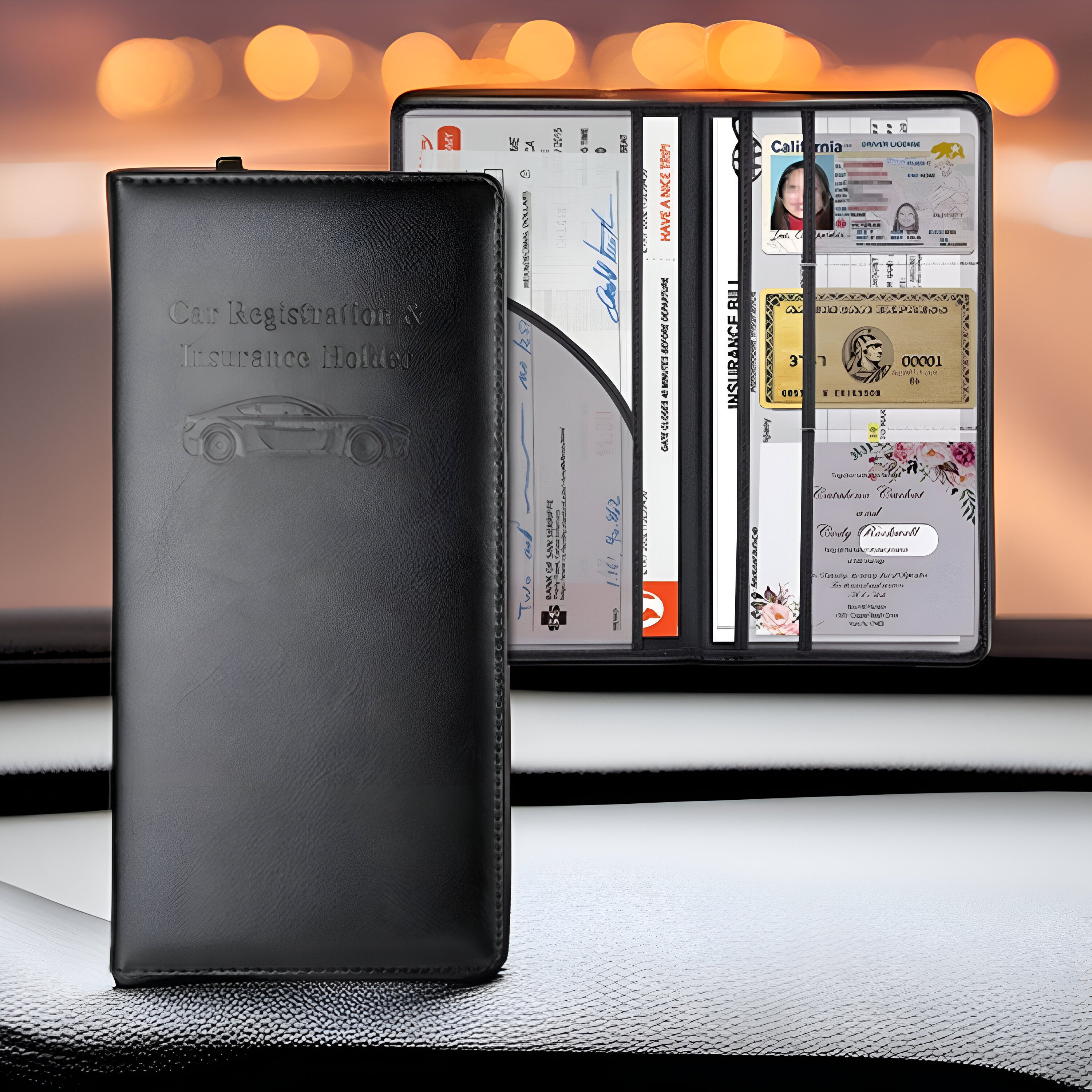 Car Document Holder with Magnetic Closure