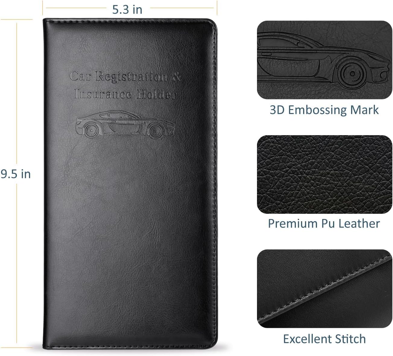 Car Document Holder with Magnetic Closure