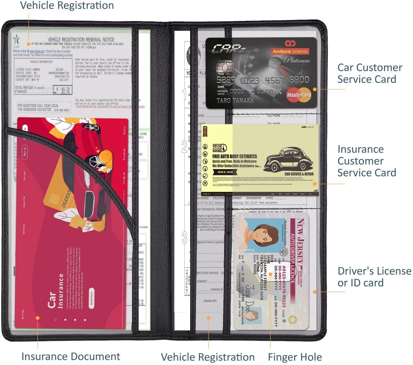 Car Document Holder with Magnetic Closure