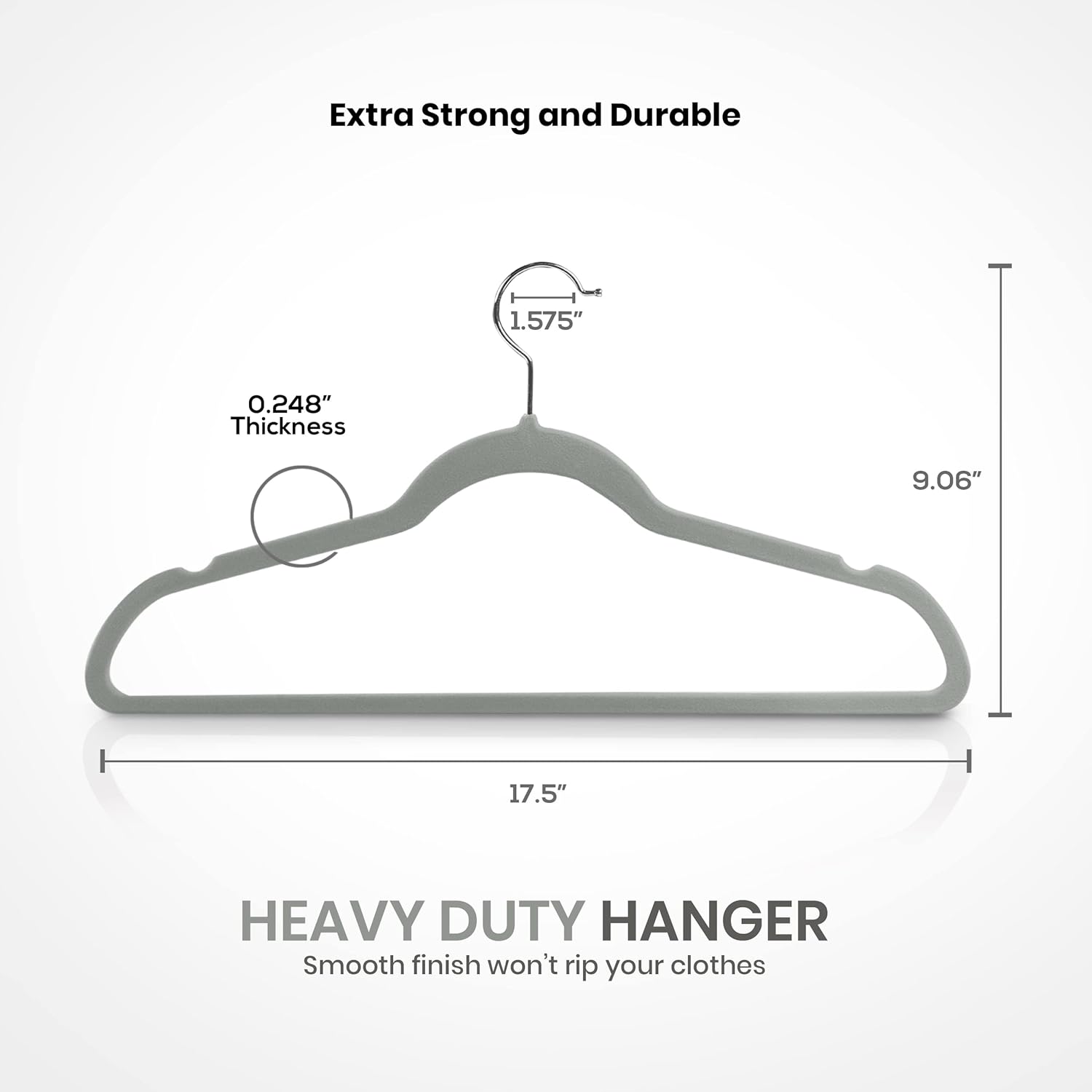 Velvet Hangers for Clothes – Grey