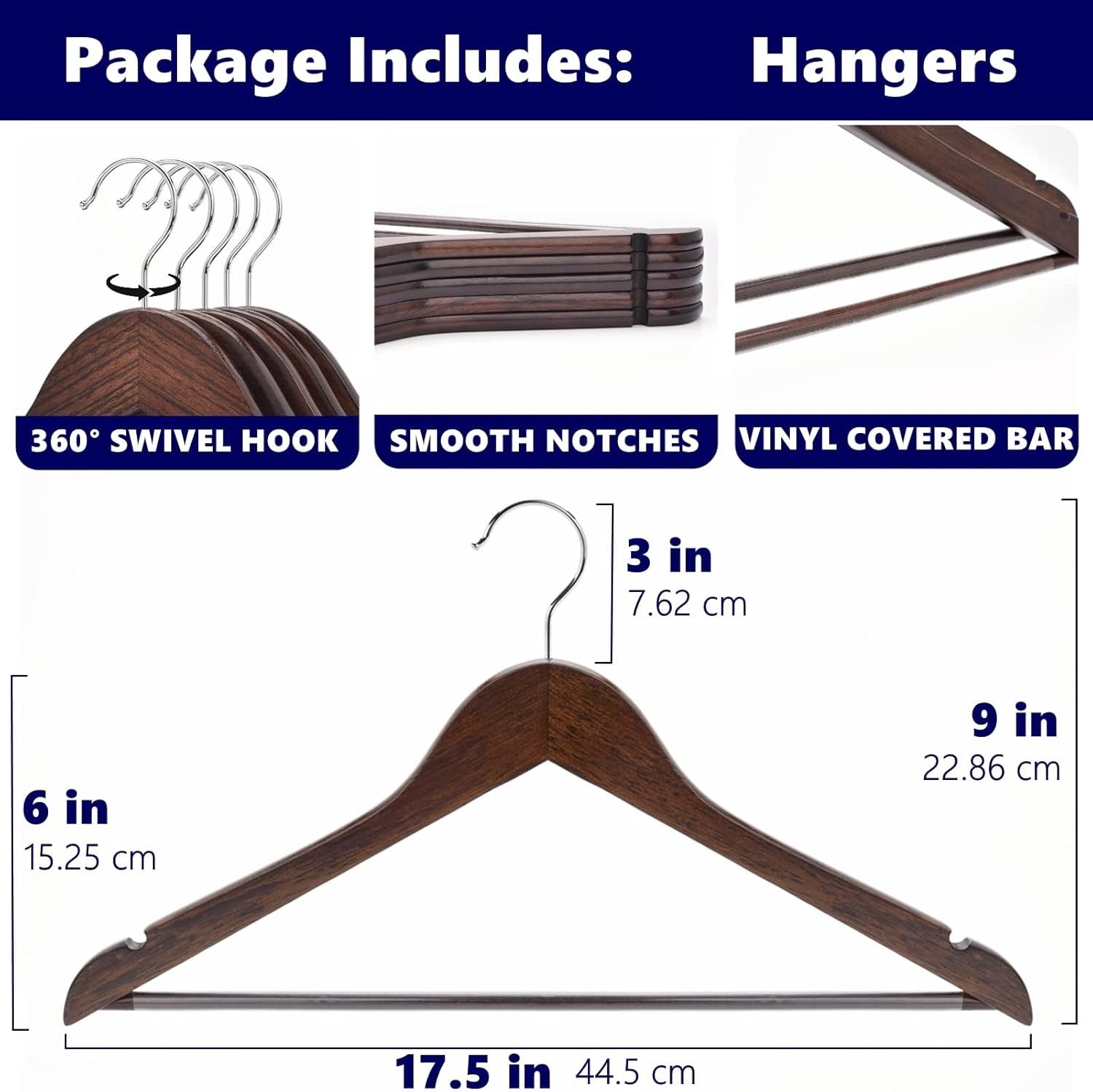 Wooden Hangers for Clothes – Brown