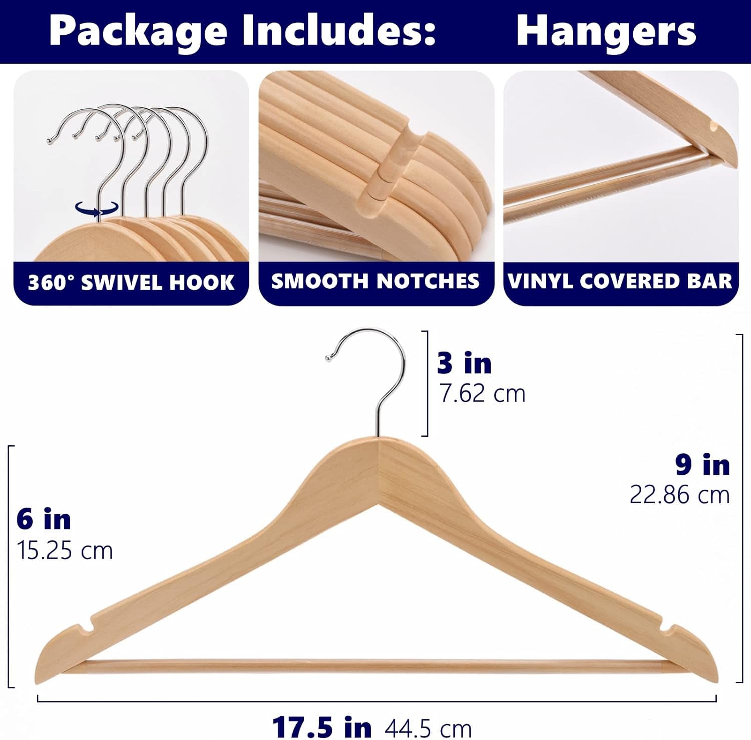 Wooden Hangers for Clothes – Natural