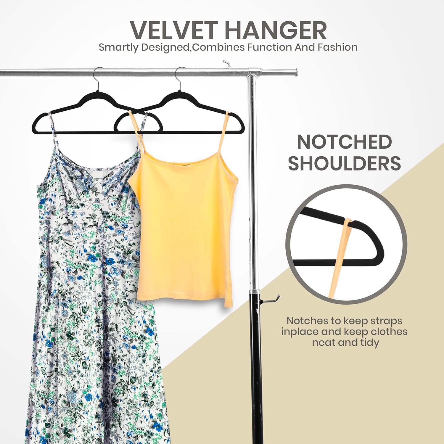 Velvet Hangers for Clothes – Black