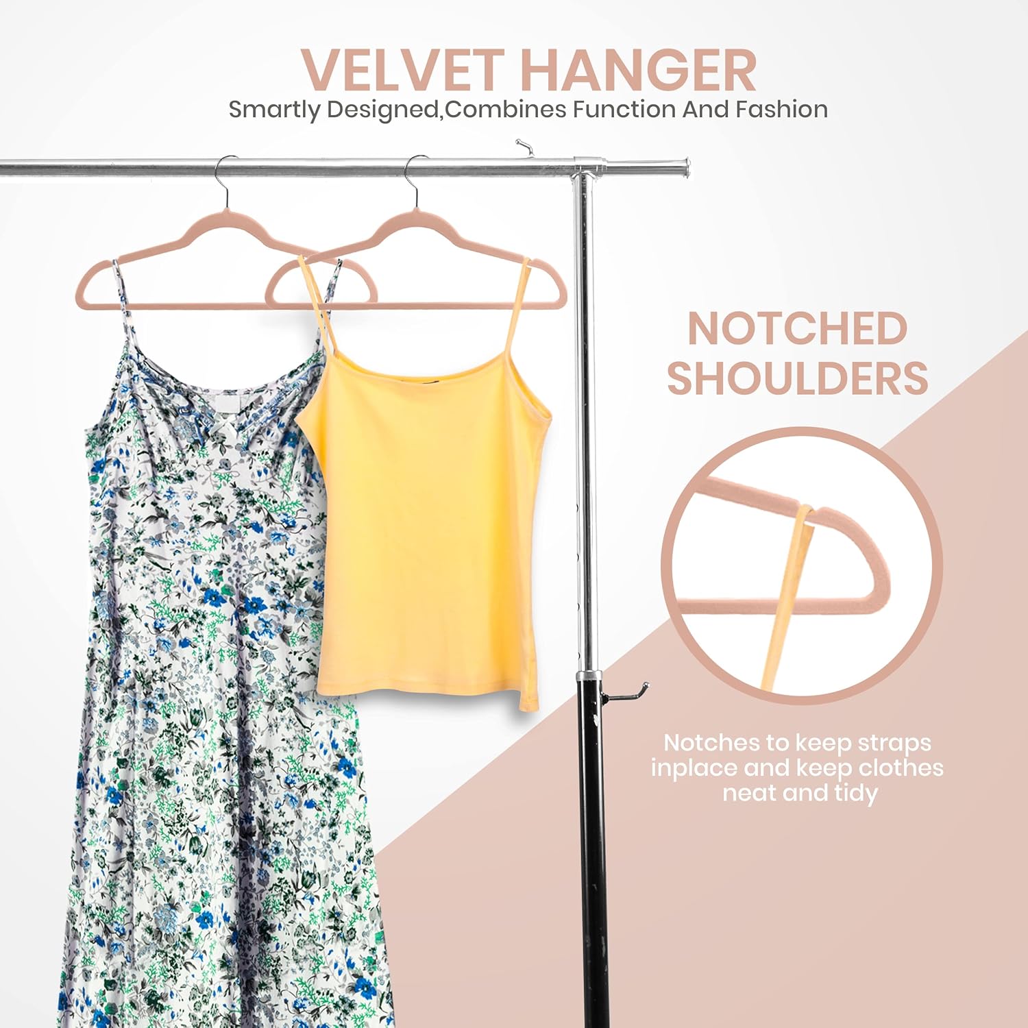 Velvet Hangers for Clothes – Pink