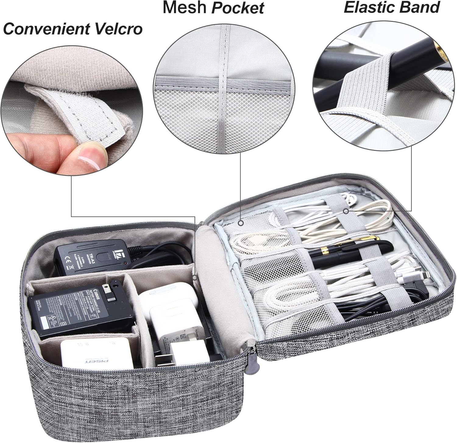 Electronics Accessories Organizer Bag - Grey