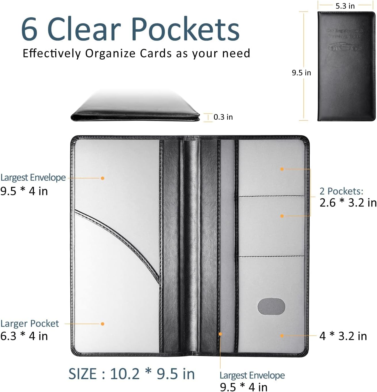 Car Document Holder with Magnetic Closure