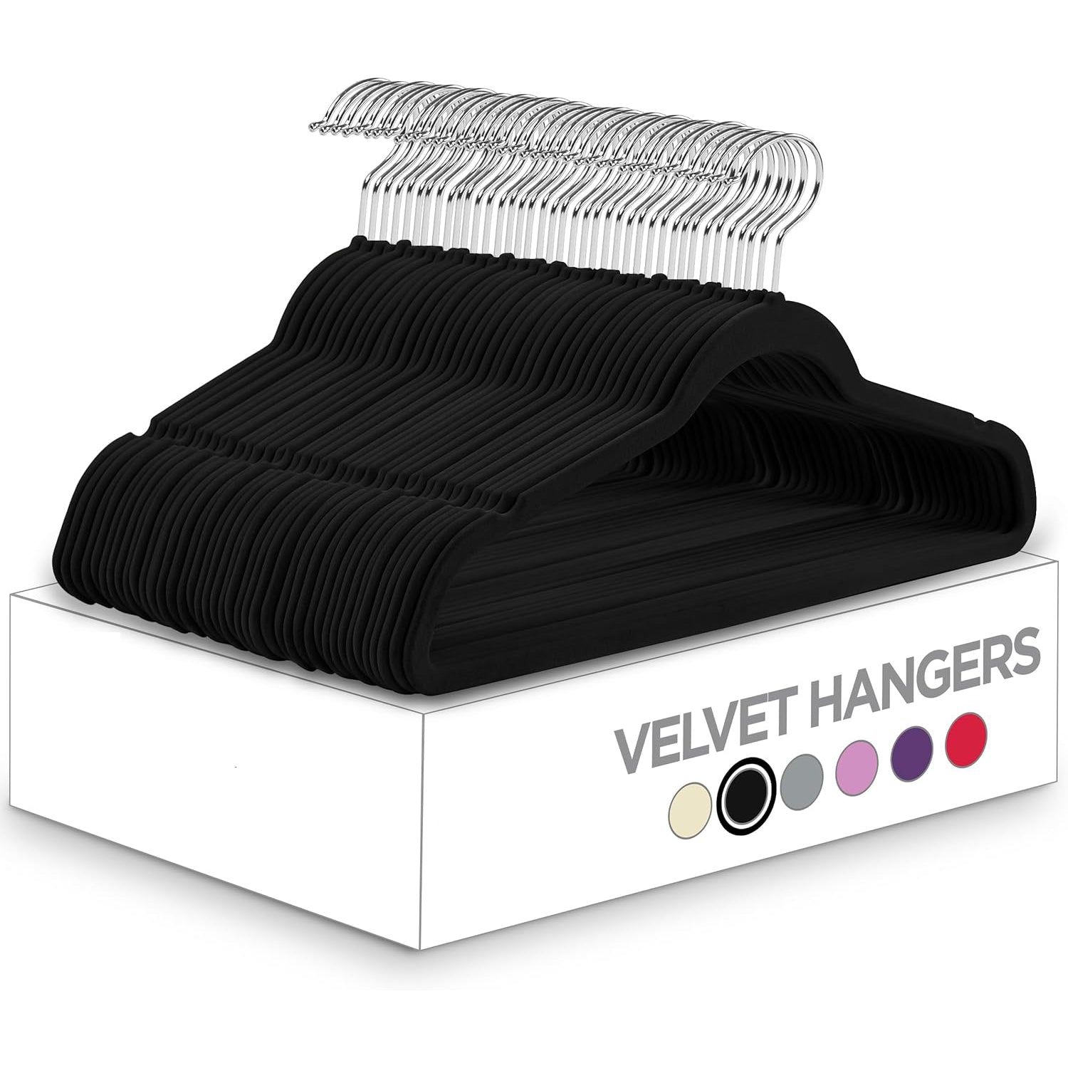 Velvet Hangers for Clothes – Black