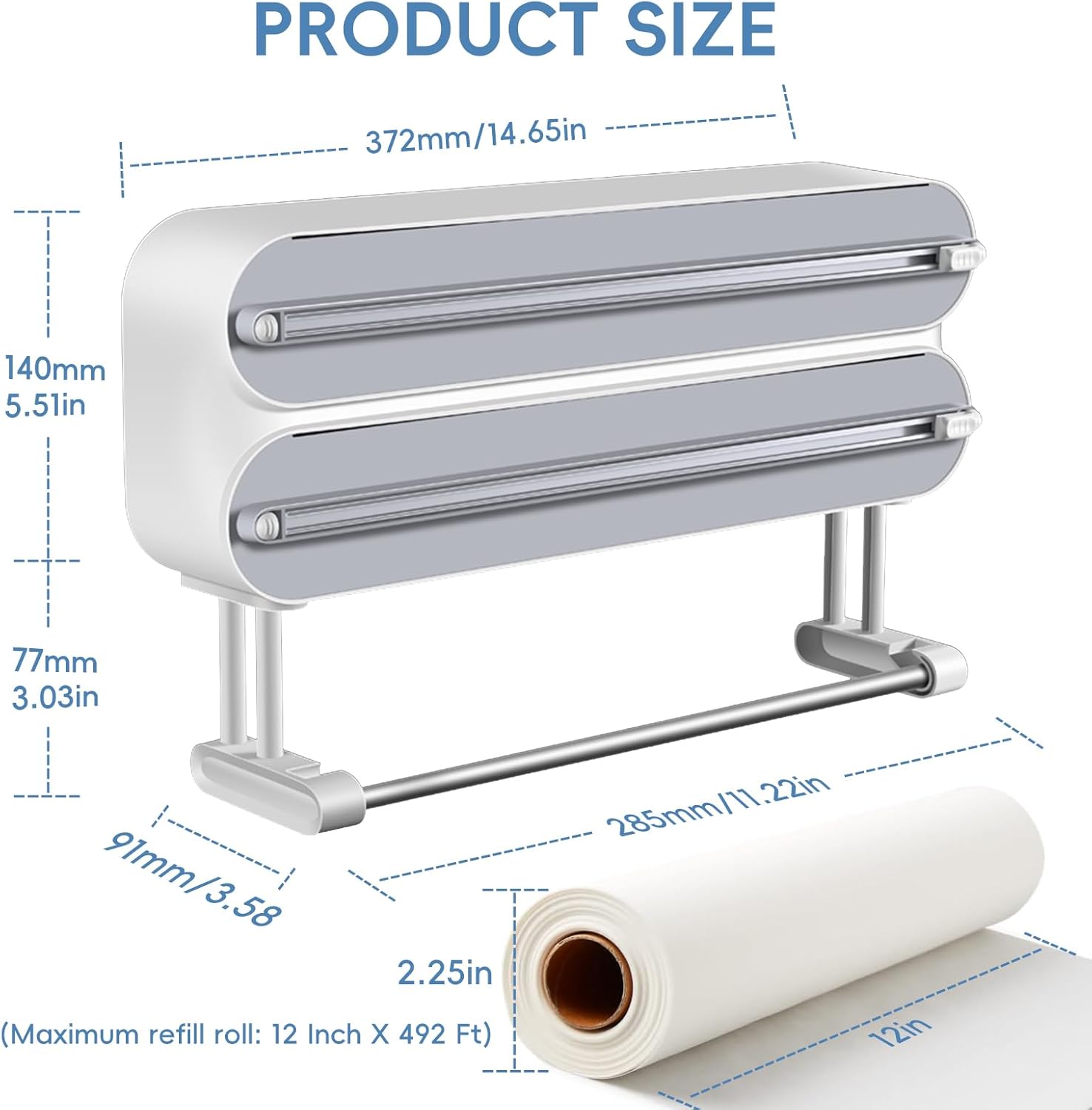 3-in-1 Foil & Plastic Wrap Organizer - Magnetic & Wall Mount