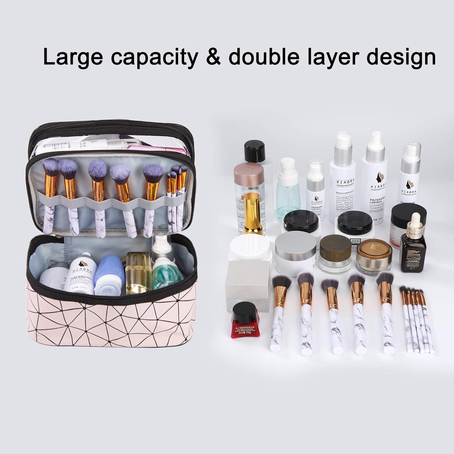 Double Layer Makeup Organizer Bag