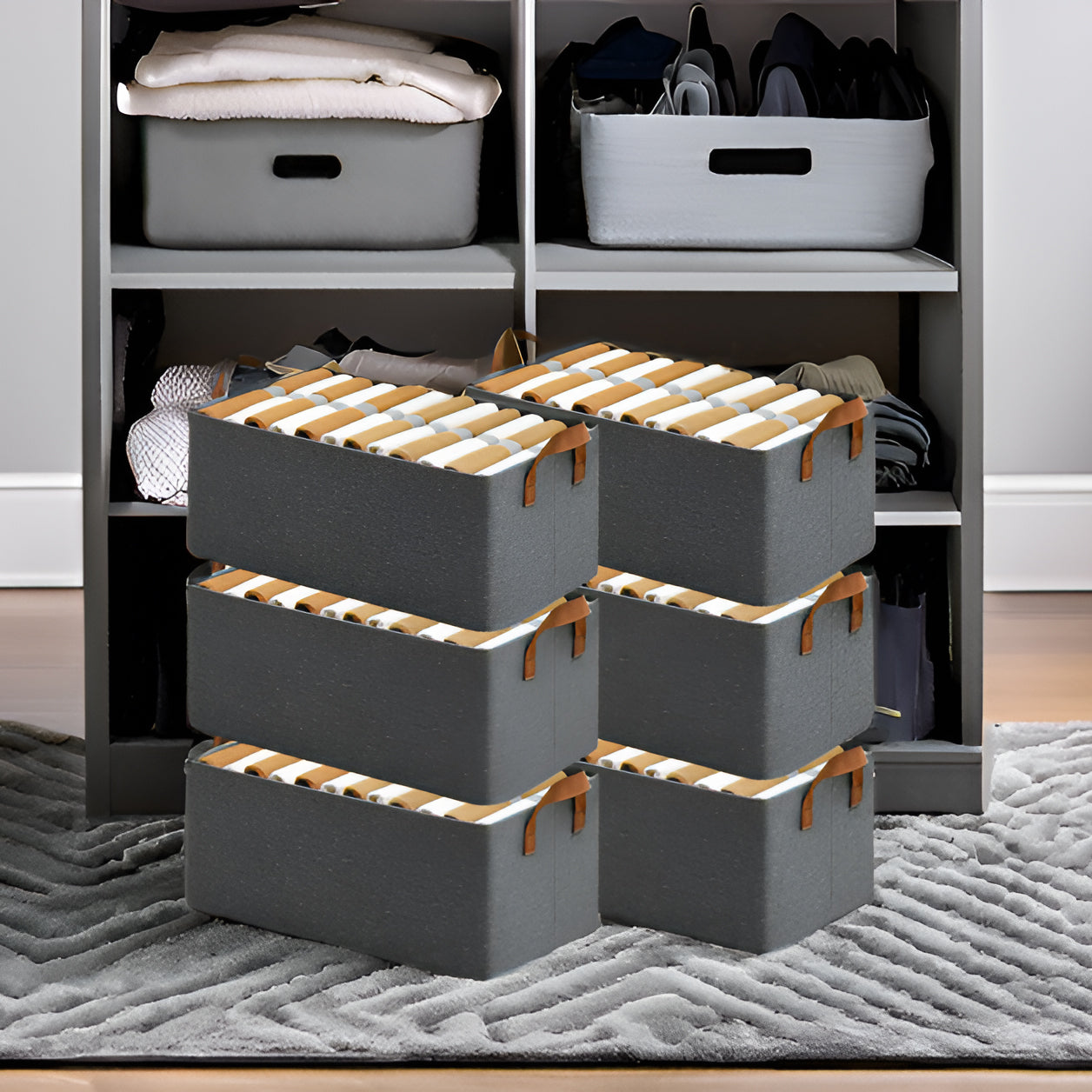 Clothes Storage Baskets for Wardrobe