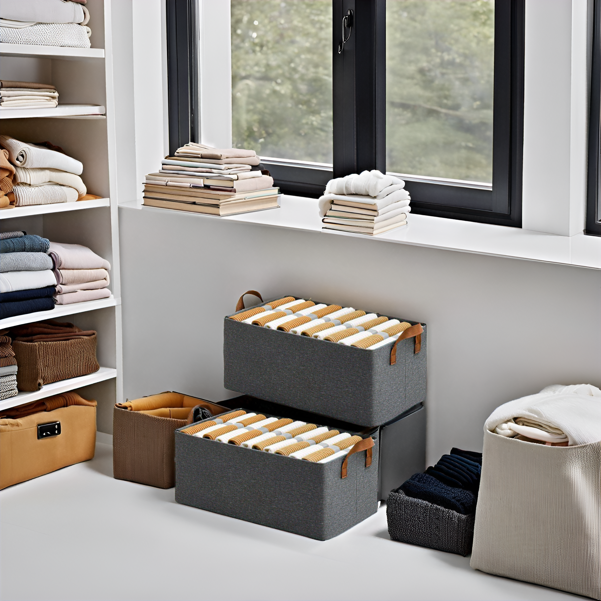 Clothes Storage Baskets for Wardrobe