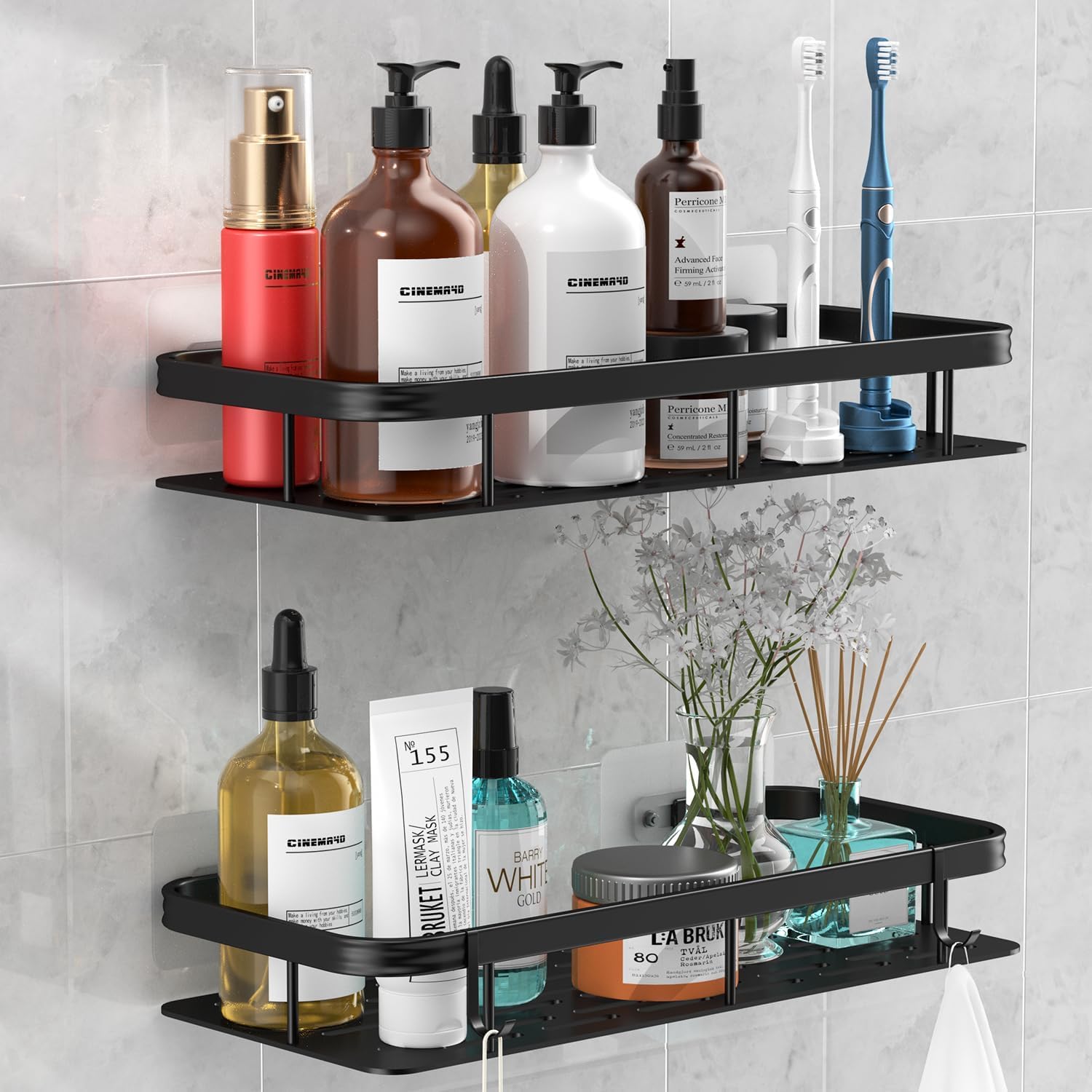 Bathroom & Kitchen Wall Shelf Organiser - Metal