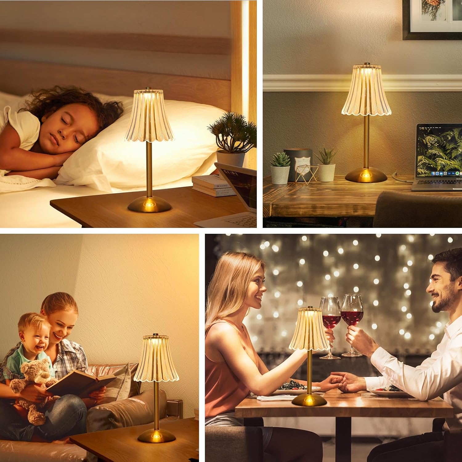 Cordless Touch Crystal LED Table Lamp