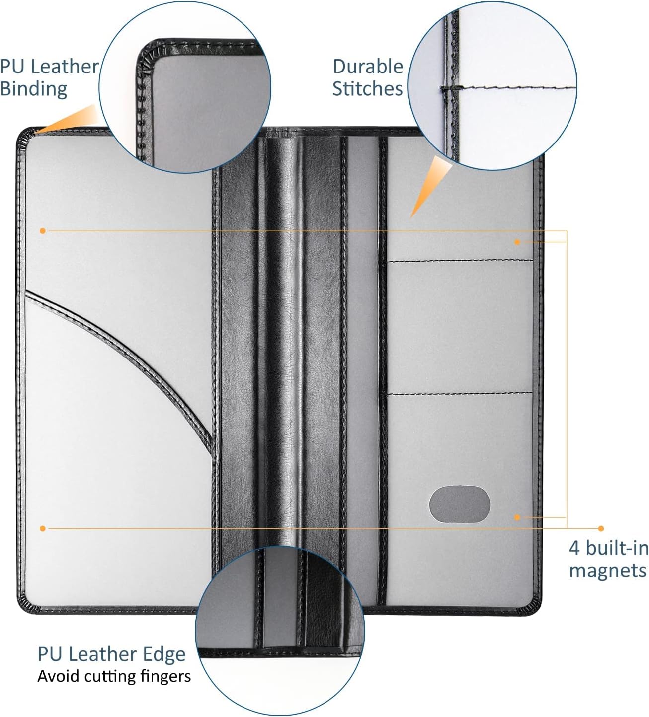 Car Document Holder with Magnetic Closure