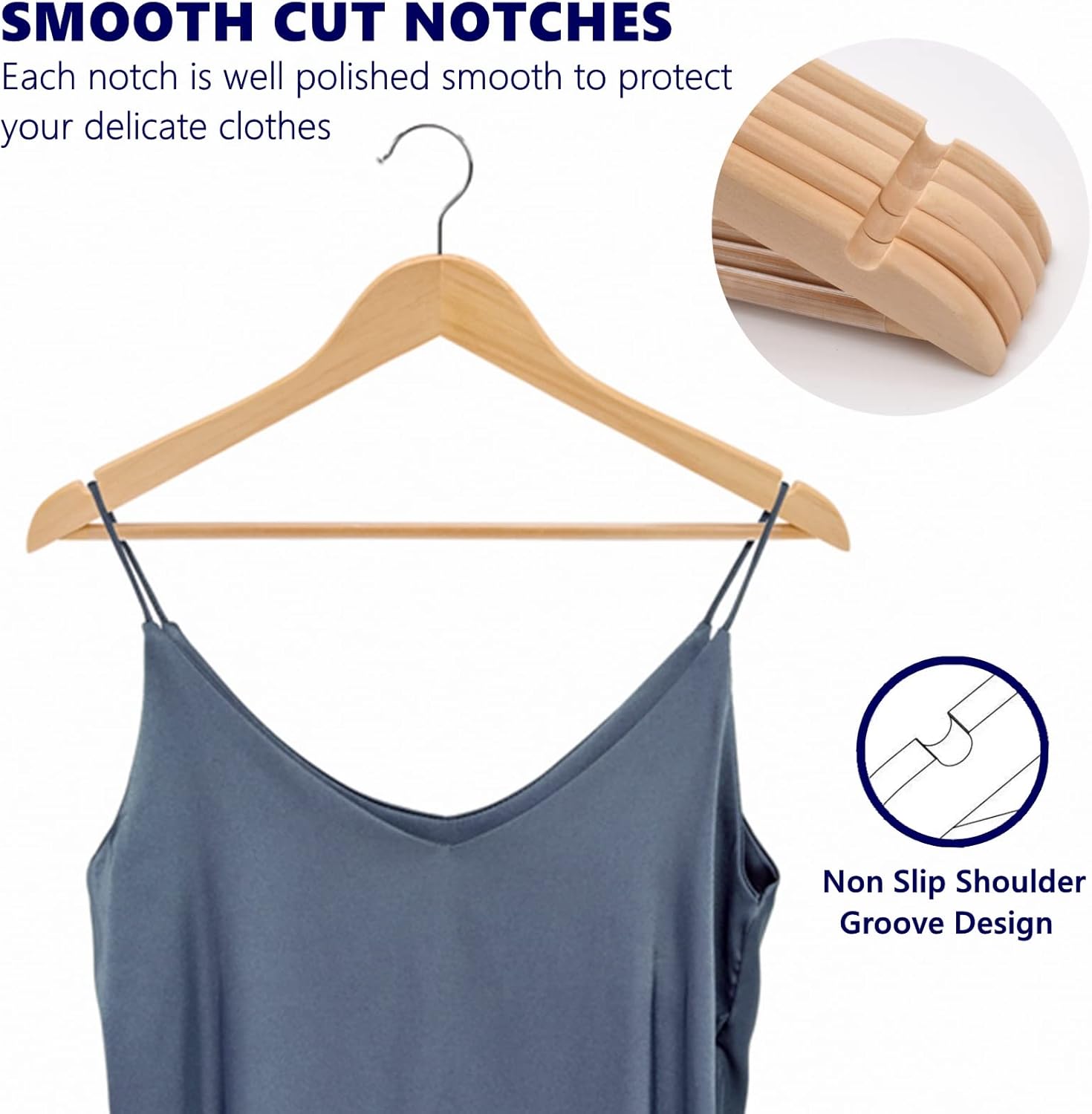 Wooden Hangers for Clothes – Natural