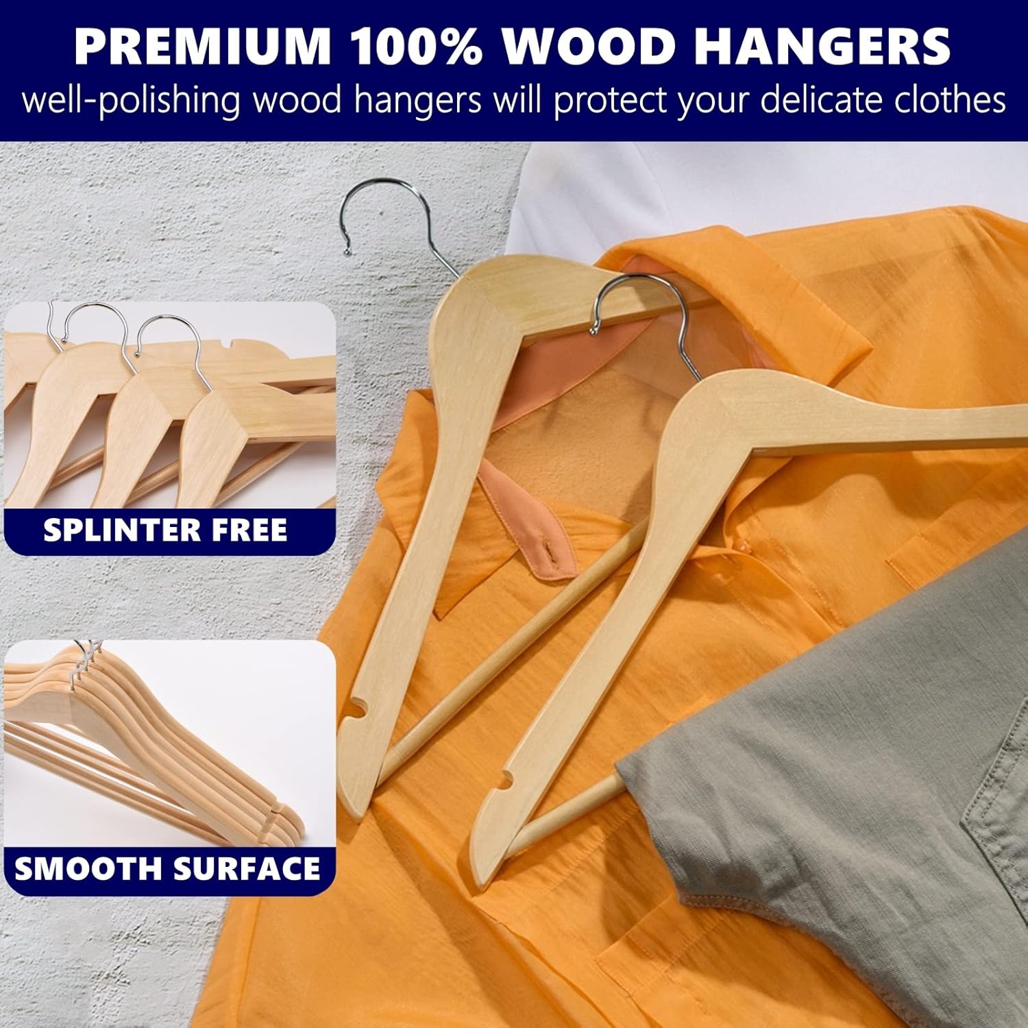 Wooden Hangers for Clothes – Natural