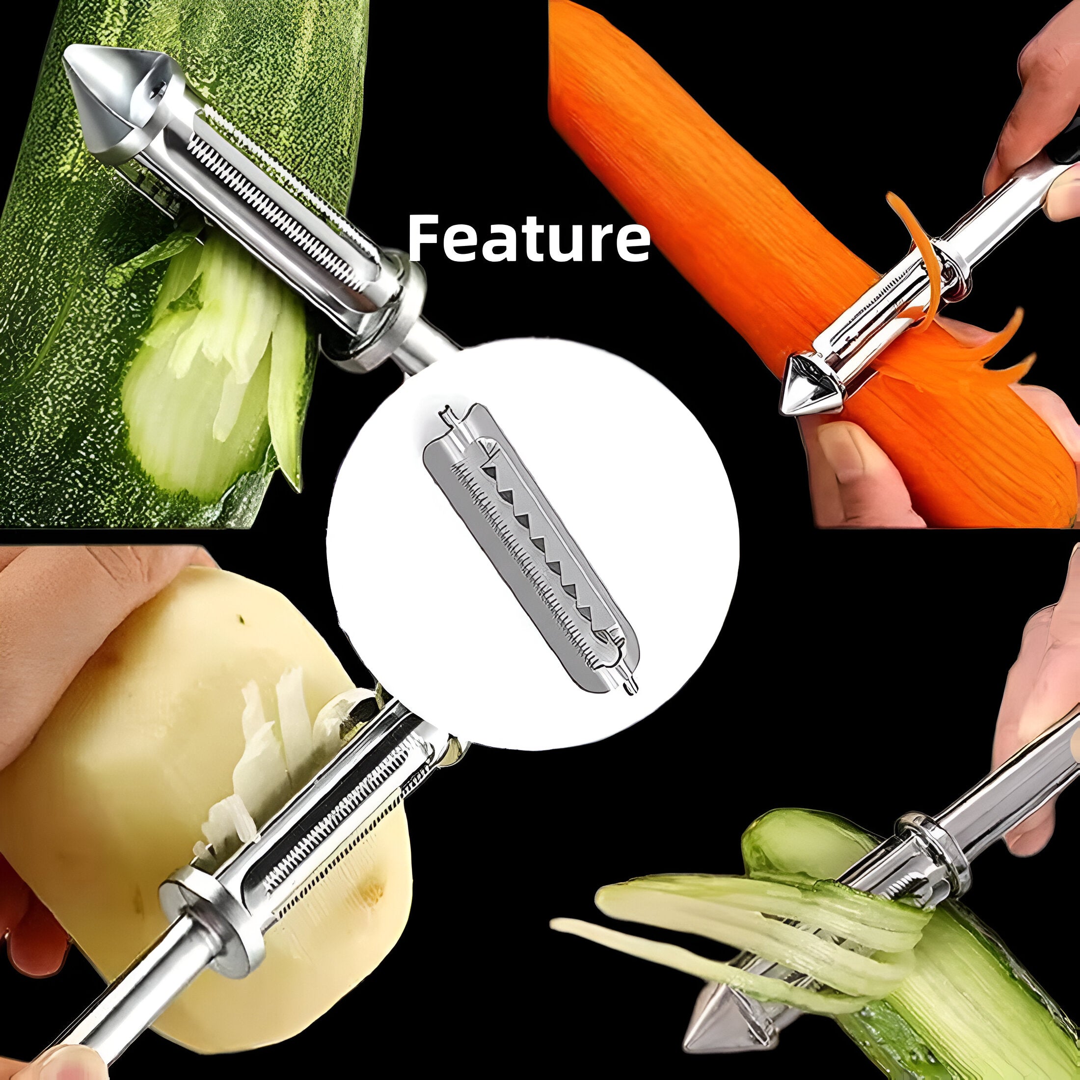 Vegetable Peeler with Bottle Opener Stainless Steel