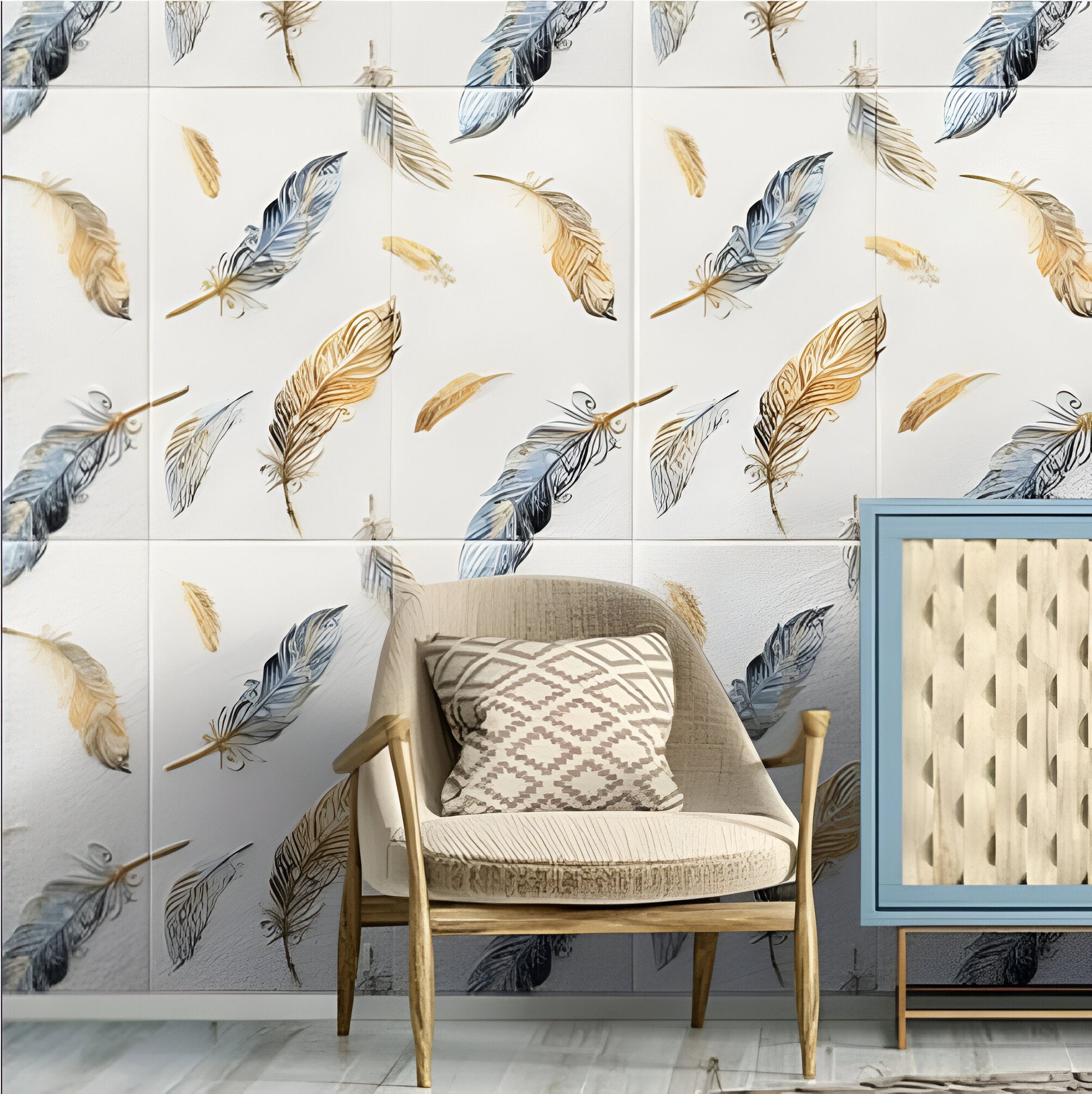 Wallpaper for Walls 3D Self Adhesive - White Feather